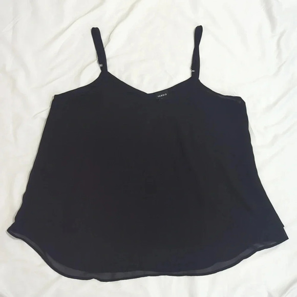 Torrid Stretch Challis Cami, Color Deep Black Size 0X - Picture 3 of 13
